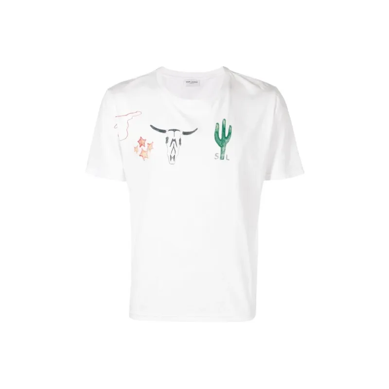 SAINT LAURENT T Shirts Men White-0