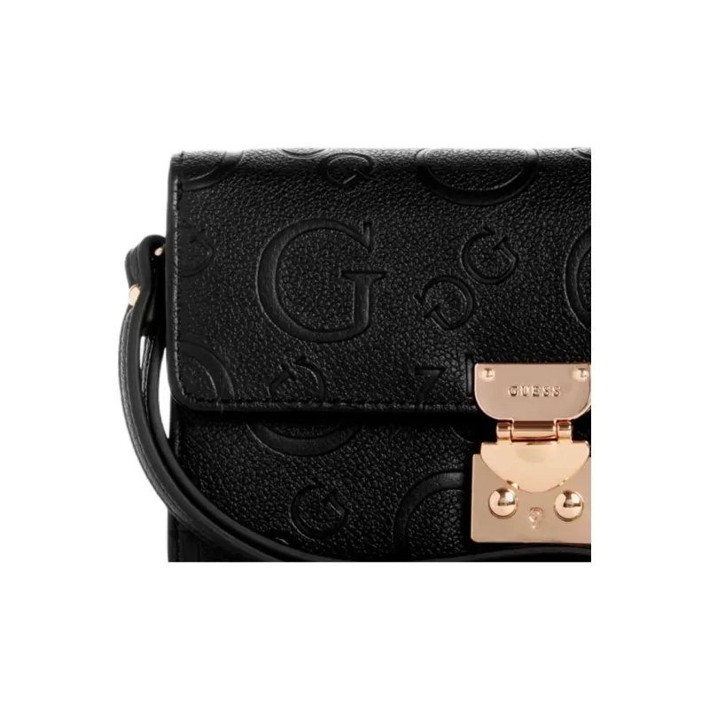 GUESS Faux Leather Cell Phone Pouch Clutch Regular Women's Black-3