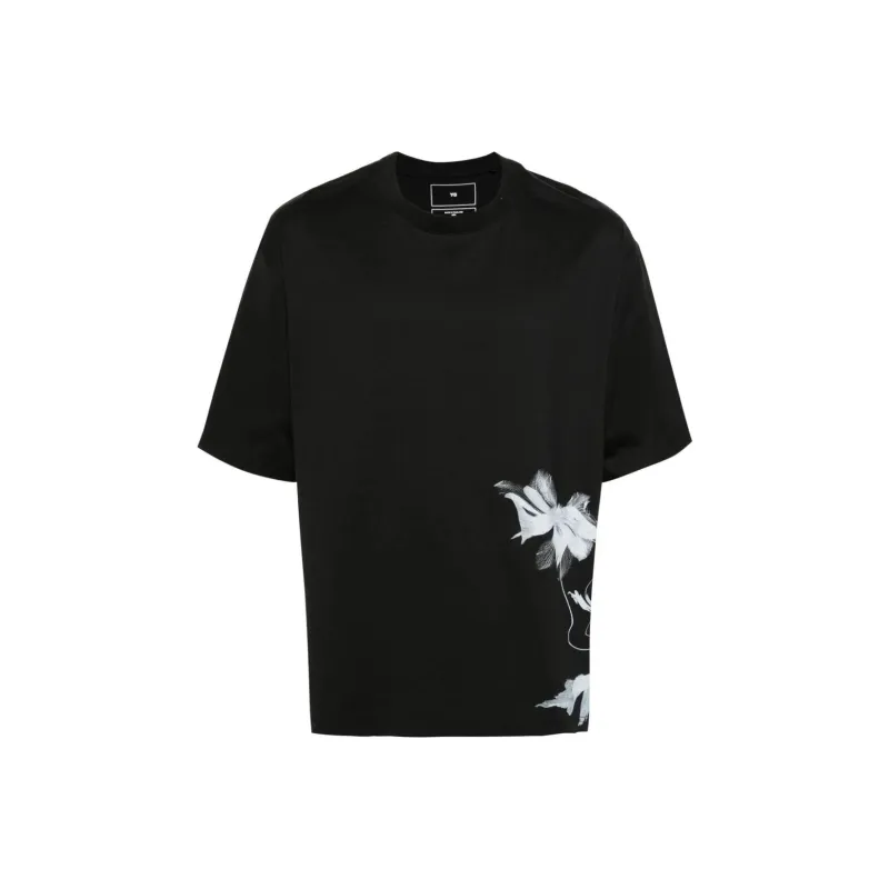 Y-3 Floral Printed Crewneck T-Shirt-0