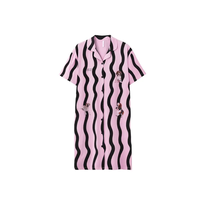 XIAFENYAN Nightgown Women's Pink-0