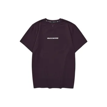 Skechers Drop Shoulder Sleeve T Shirt Unisex Plum Fuchsia