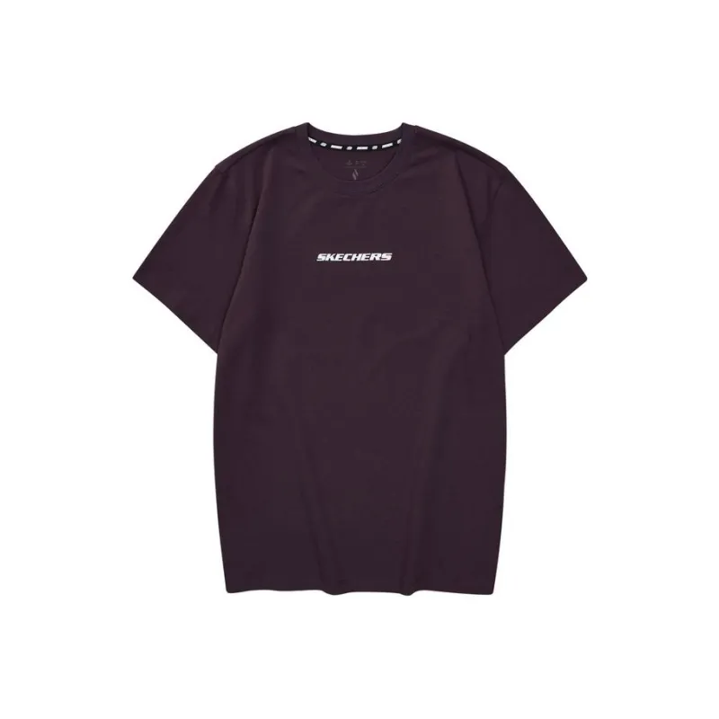 Skechers Drop Shoulder Sleeve T Shirt Unisex Plum Fuchsia-0
