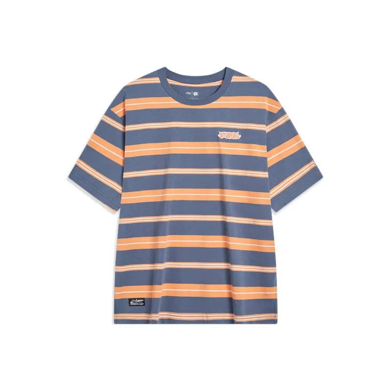LiNing x OG_SLICK T Shirt Unisex Gray Indigo Sweet Pie Orange Ivory-0