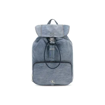 CALVIN KLEIN Fabric Backpack Medium Size Women's Denim Light Blue