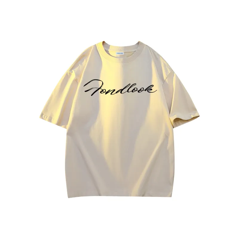 FONDLOOK T Shirt Unisex Upgraded Creamy Apricot-16