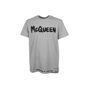 Alexander McQueen Logo Printed Crewneck T Shirt