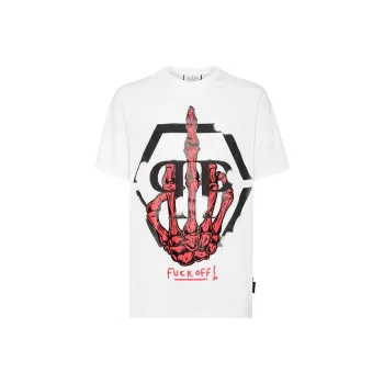 PHILIPP PLEIN Skeleton Logo Crew neck T shirt