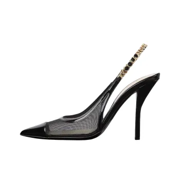 GUCCI Signoria Slim Heel High Heels 10.5cm Women's Black
