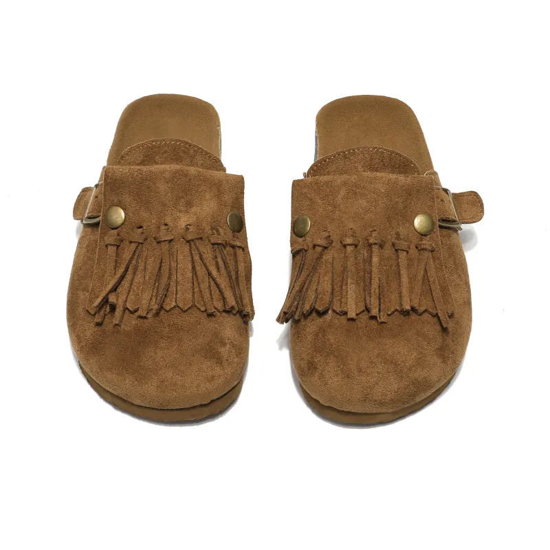 Dawei's House Fringe Abrasion Resistant Wrap toe Slippers Women's-3