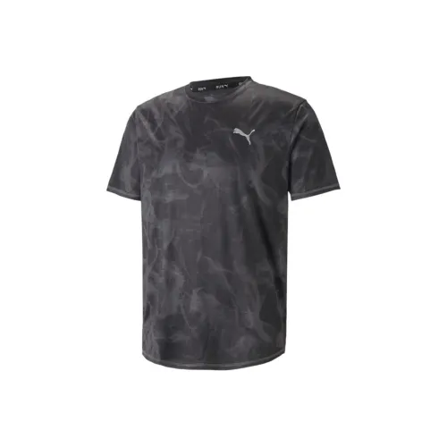 PUMA RUN FAVORITE AOP T-Shirt Men's Black