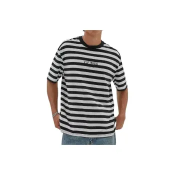 GUESS Originals Eco Simple Stripe Tee T-Shirt Men's Pitch Black