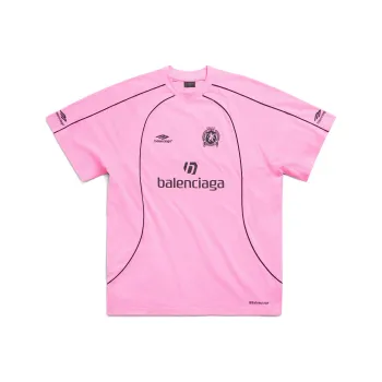 Balenciaga Soccer SS24 T Shirt Loose Fit Unisex Pink