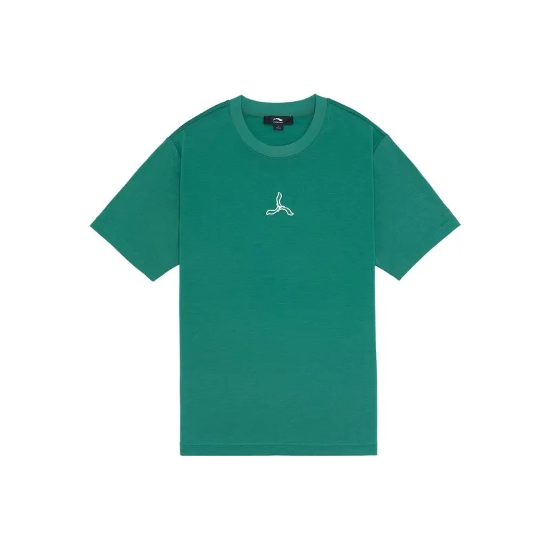 LI NING 1990 T Shirts Men Cool Pine Green-0