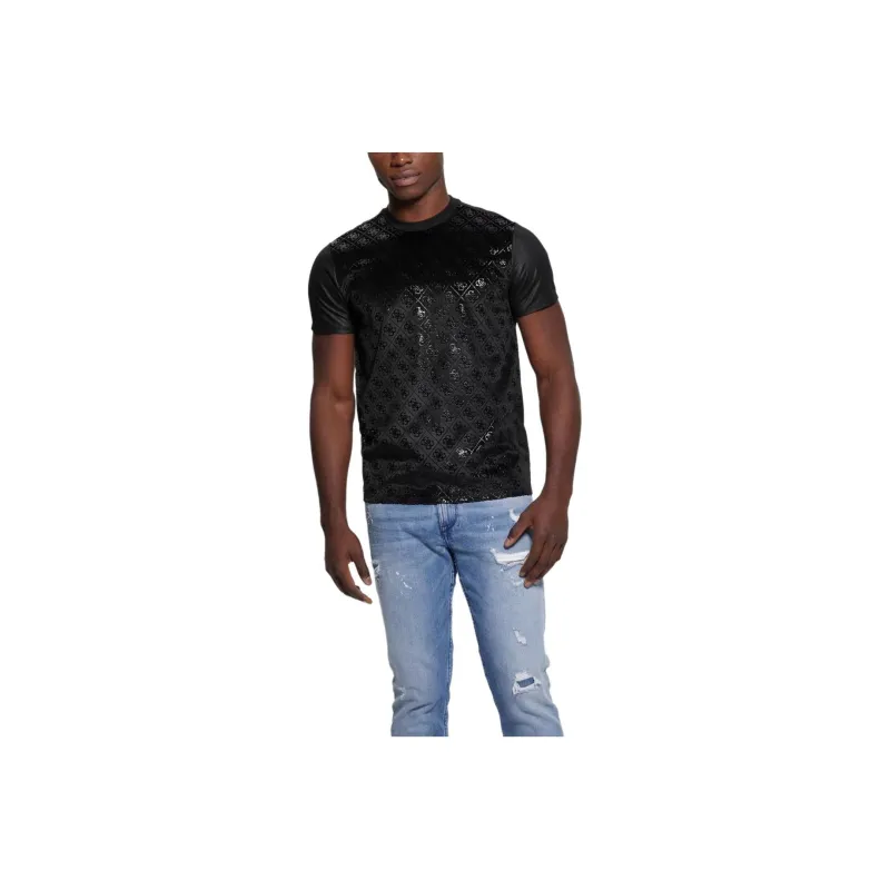 GUESS Shine Quattro G Tee T-Shirt Men's Black-0