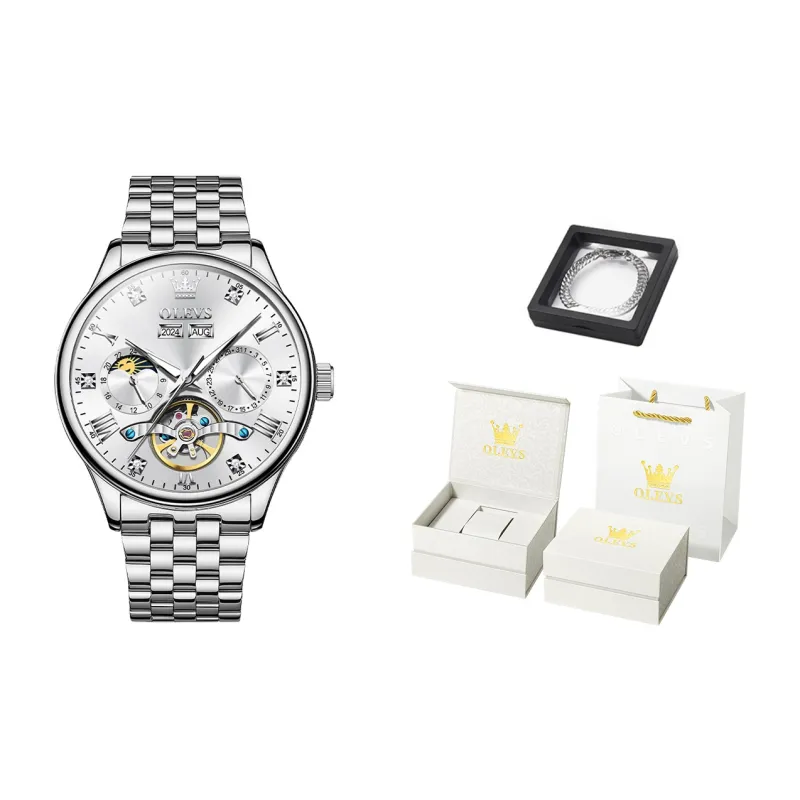 OLEVS Wisdom Series Mechanical Movement Watch Men's Watches Black Dial-20