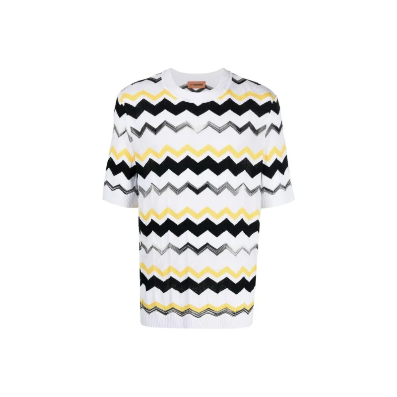 MISSONI Zigzag Knitted Short Sleeved T Shirt-0