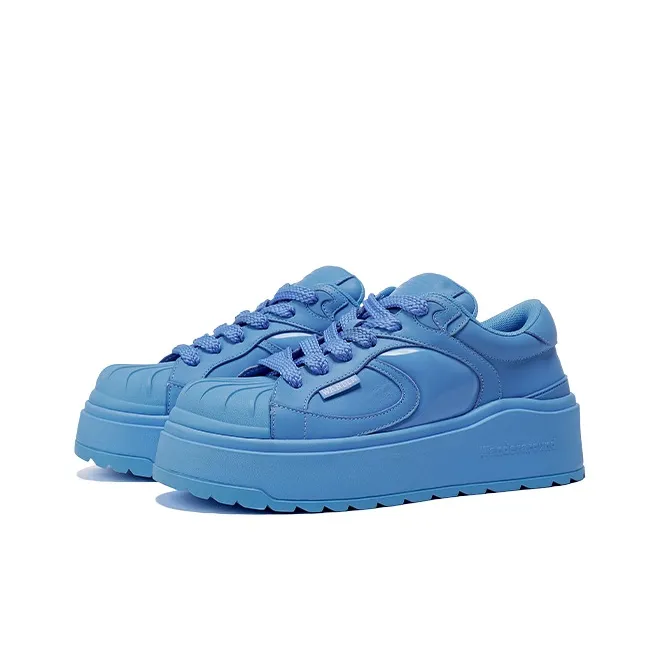 WANDER AROUND Slip Resistant And Abrasion Resistant Coverage Low Top Skateboard Shoes Unisex Bay Blue-1