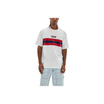 GUESS Originals Varsity Striped Tee T-Shirt Men's White