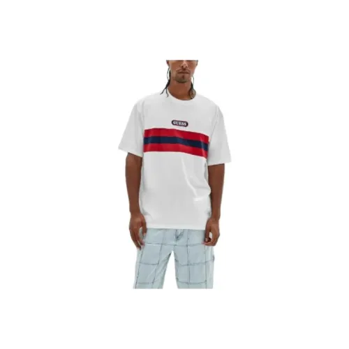 GUESS Originals Varsity Striped Tee T-Shirt Men's White