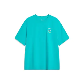 LiNing Drop Shoulder Sleeve T Shirt Men's Ice Celadon Green