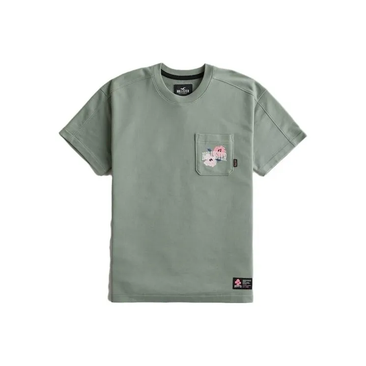 Hollister T-Shirts Unisex Sage Green-0