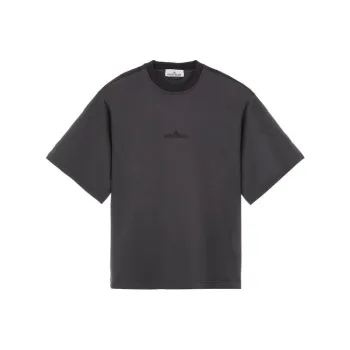 STONE ISLAND Mixed Fabric HYPE TC Series SS23 Cleanfit T Shirt Men's Charcoal Gray