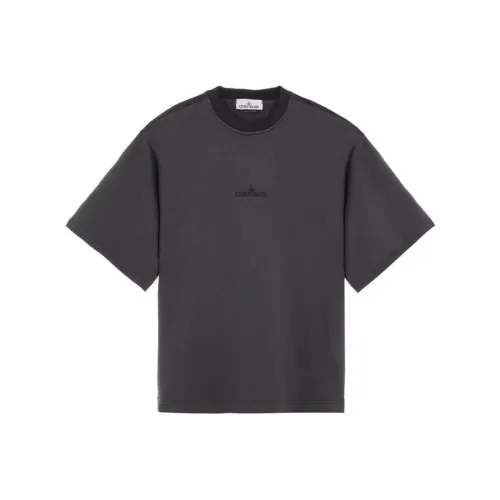 STONE ISLAND Mixed Fabric HYPE TC Series SS23 Cleanfit T Shirt Men's Charcoal Gray