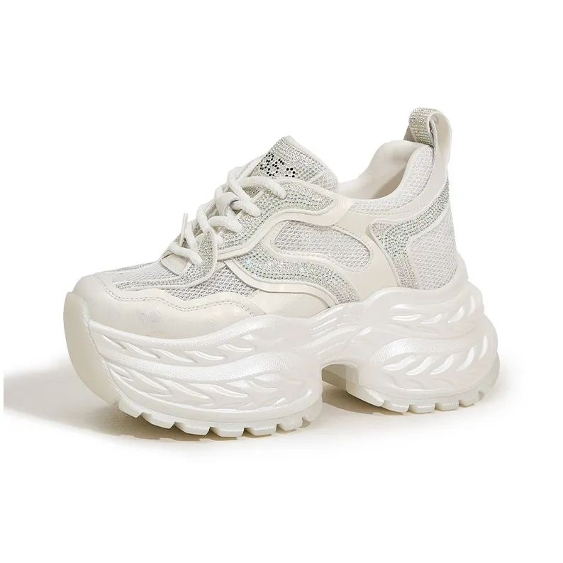 Milan Love Song Breathable Lightweight Height Increasing Low Top Chunky Sneakers Women's-7