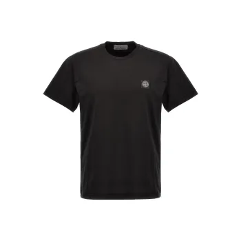 STONE ISLAND Logo Patch Crewneck T Shirt