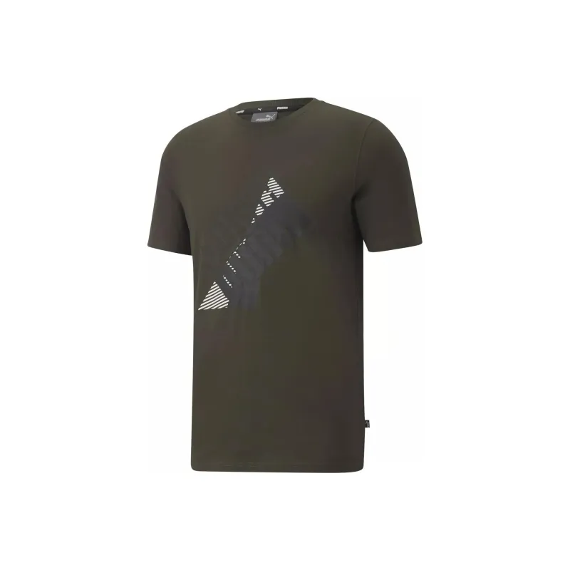 PUMA POWER LOGO TEE FOREST NIGHT T-Shirt Men's Green-0