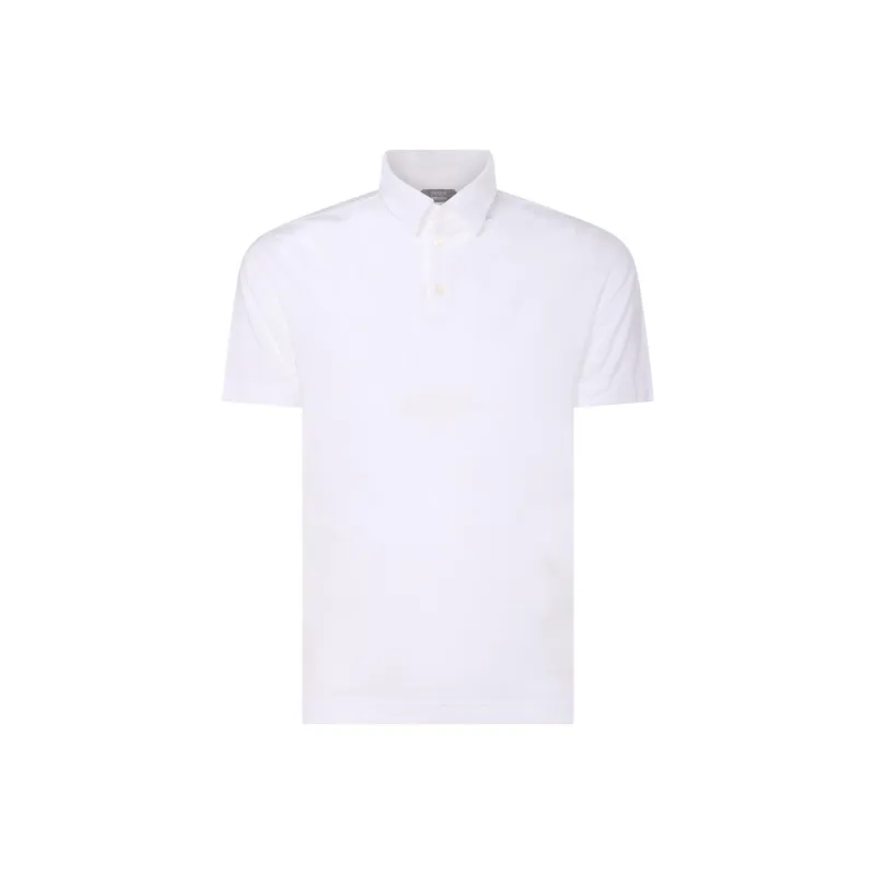 Zanone Short Sleeved Straight Hem Polo Shirt-0