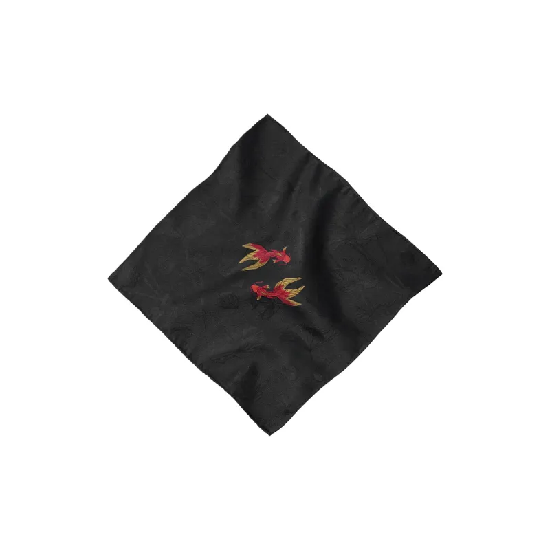WILLIAM MILTON Mulberry Silk Pocket Towel Men's Black High End Silk Square Scarf Business Casual Accessories Box-1