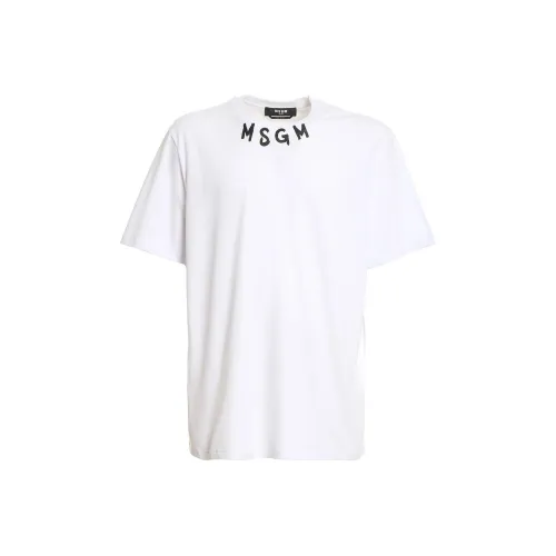 MSGM Logo Printed Crewneck T Shirt