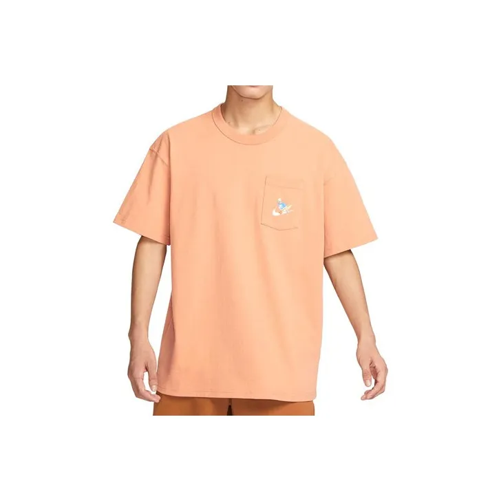 Nike Drop Shoulder Sleeve T-Shirt Men's Orange-0