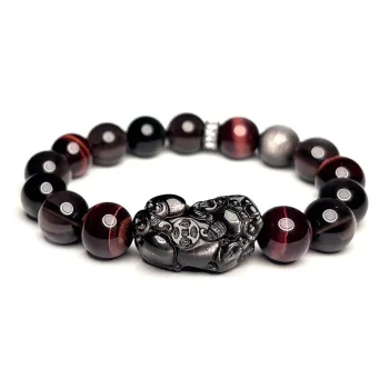 MOUNTAINS AND MANS Obsidian New Chinese Style Luxury Good Luck Beaded Bracelet Men's
