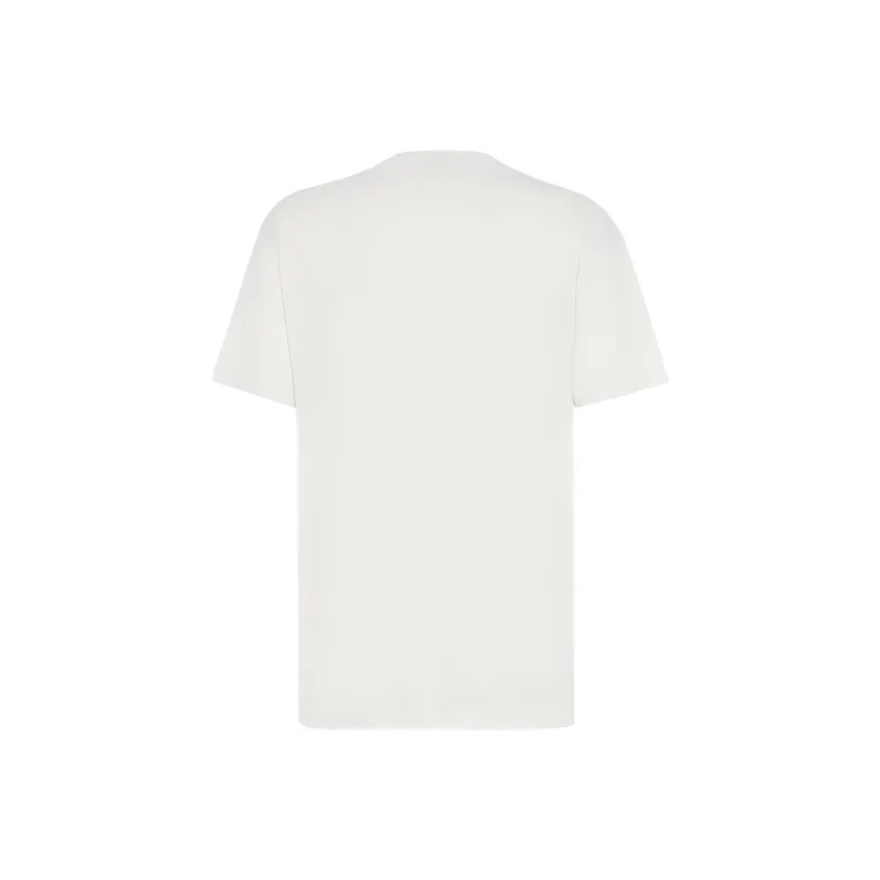 FENDI Logo Letter Print Straight Fit Short Sleeved T Shirt T Shirt Women's White-1