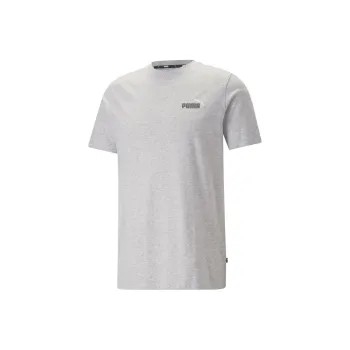 PUMA ESS+ 2 COL SMALL LOGO TEE T Shirt Men's Gray