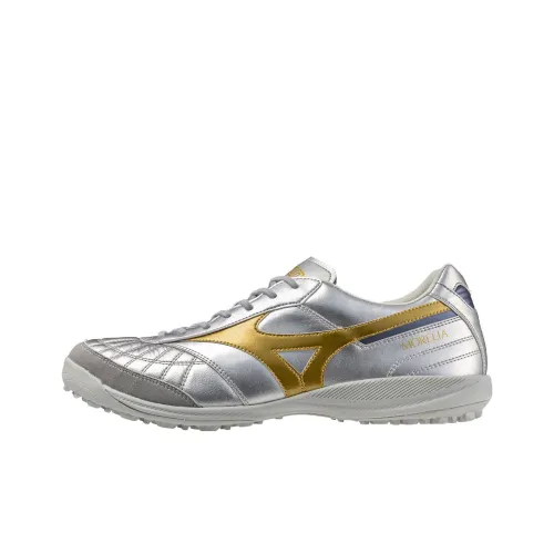 Mizuno MORELIA SALA TF Rubber Broken Studs Anti Slip Wear Resistant Soccer Shoes Men's Silver