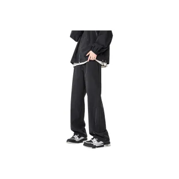 MARK WAFFLE Knitted Sports Pants Unisex Black