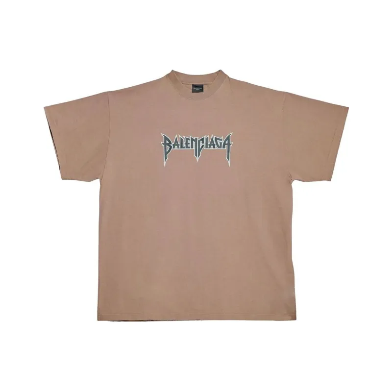 Balenciaga T Shirt Men's Brown Loose Fit Style-0