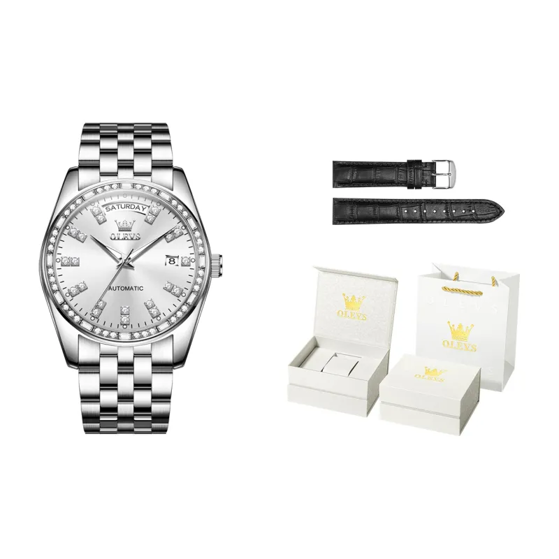OLEVS Radiant Collection Mechanical Movement Watch Men's Watches White Dial-18