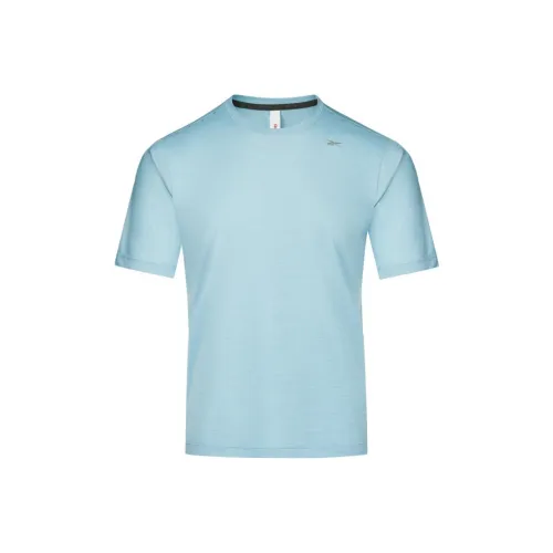 Reebok Knitted Fabric Short-Sleeved T-Shirts Men's Light Blue