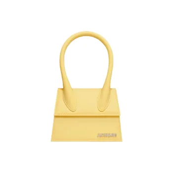 Jacquemus Cow Leather Shoulder Bag, Crossbody Bag, Handbag Medium Size Women's Light Yellow