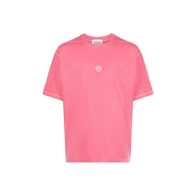 STONE ISLAND T Shirts Men Pink-0