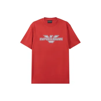 EMPORIO ARMANI T Shirts Men Rusty Red