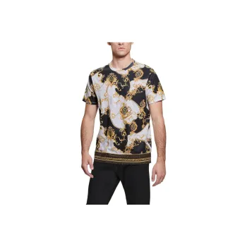 GUESS Eco Quattro G Gold Chain Tee T-Shirt Men's Black