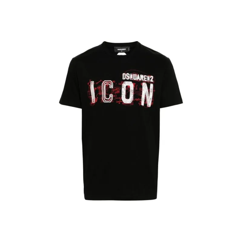 DSQUARED 2 Icon Printed Crewneck T Shirt-0