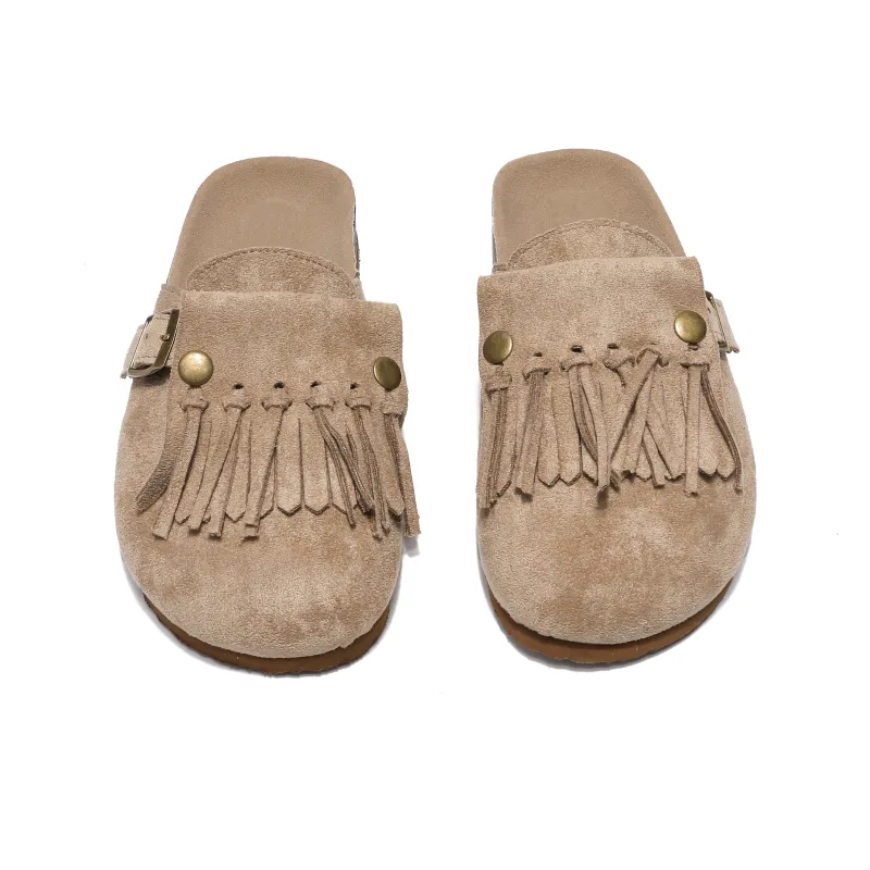 Dawei's House Fringe Abrasion Resistant Wrap toe Slippers Women's-15