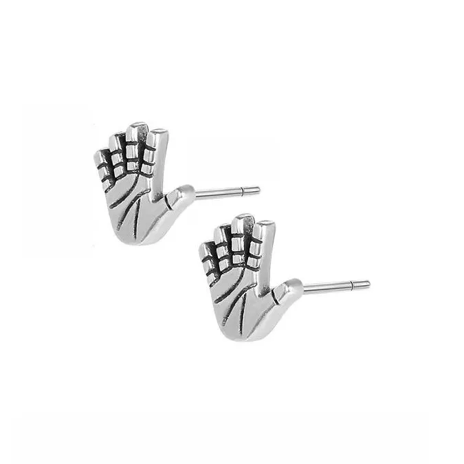 ZWU 925 Silver Needles Stud Earrings Unisex-8