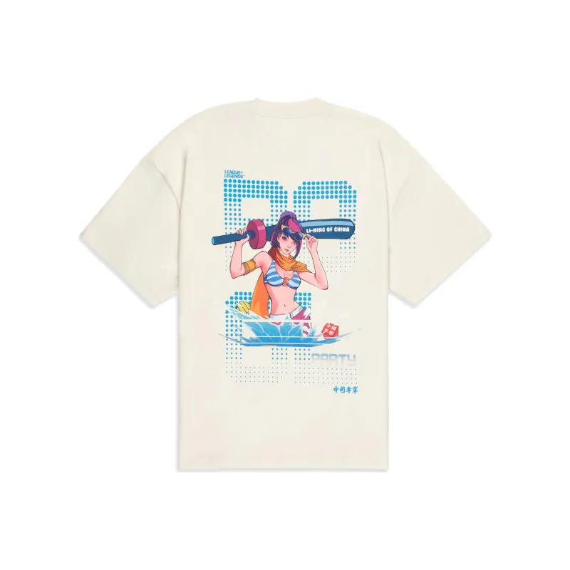 Lol X LiNing T Shirts Unisex Ecru-0